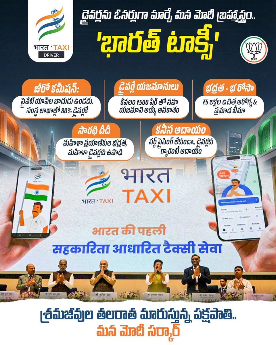 BJP4Telangana's tweet photo. డ్రైవర్లను ఓనర్లుగా మార్చే విప్లవాత్మక నిర్ణయం!
శ్రమజీవుల జీవితాల్లో వెలుగులు నింపుతున్న మన మోదీ దార్శనికతకు ఇది మరో నిదర్శనం https://t.co/ticy43ClBS