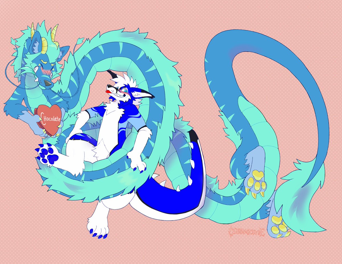 Late Valentine art but there~! Including Minty and my lovely <a href="/BlazerFreak_/">Blazer</a> 🩵💙

Also thanks so much for <a href="/citrangedyke/">Butch Lons / Itchy 🧪☢️ @ COMMISSIONS OPEN 🔜 MFF</a> for wonderful art pieces <3