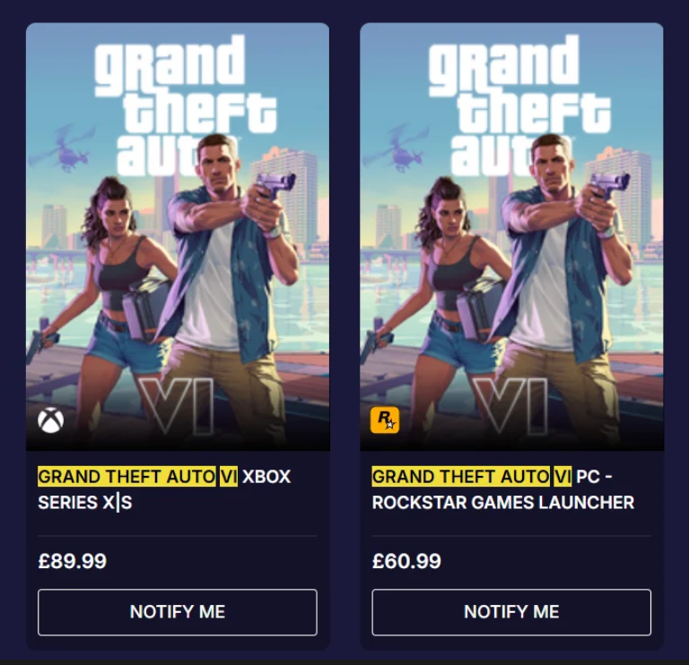 Bir oyun mağazası GTA 6'nın fiyatını listeledi.