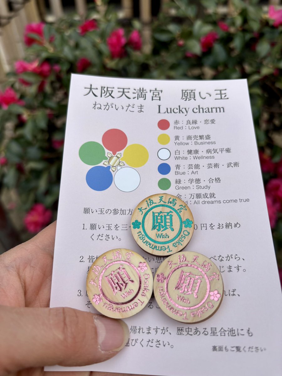 o3hide's tweet photo. 梅満開な御朱印✨✨

橋の上から池のお花に投げる願い玉は
めっちゃ近いのに全部外した💧

#大阪天満宮 https://t.co/YVHX1MiHR3