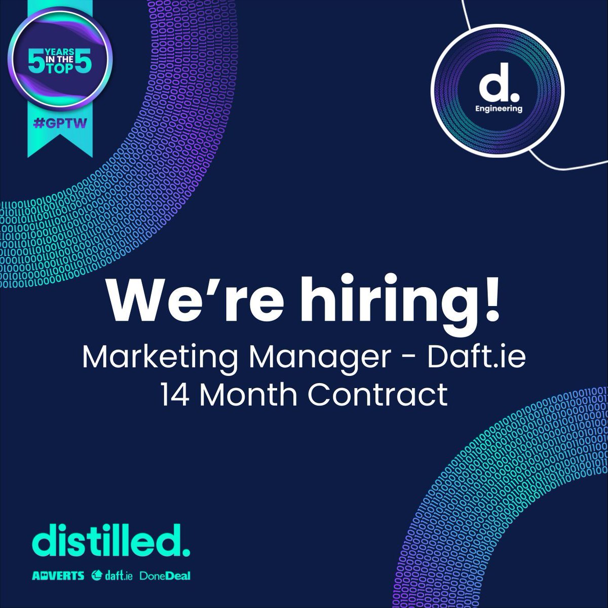 Distilled_ie's tweet image. We’re looking for a commercially-minded Marketing Manager to own and deliver Daft.ie’s end-to-end B2B marketing strategy for estate agents across Ireland 🏡 🤝 

Apply here:
buff.ly/tG7nyDa  

#PlayYourPart #CreateWithImpact #ThriveHere