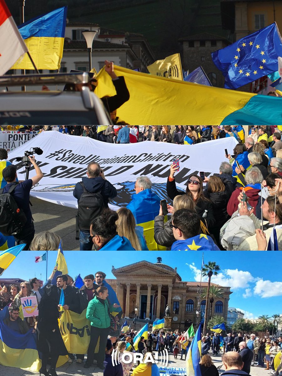 ora_italia's tweet photo. Quattro anni di invasione russa dell’Ucraina.

Quattro anni di violenze nei territori occupati.

Quattro anni spesi nel tentativo di cancellarne indipendenza e identità.

Il popolo ucraino resiste, fiero.

Questo fine settimana siamo scesi in piazza in tutta Italia e in Europa, insieme a cittadini e associazioni, per ribadire un principio semplice: l’aggressione non può vincere. La libertà va difesa.

Sostenere l’Ucraina significa difendere l’Europa, il diritto internazionale e l’idea stessa di democrazia.

Significa scegliere da che parte stare.