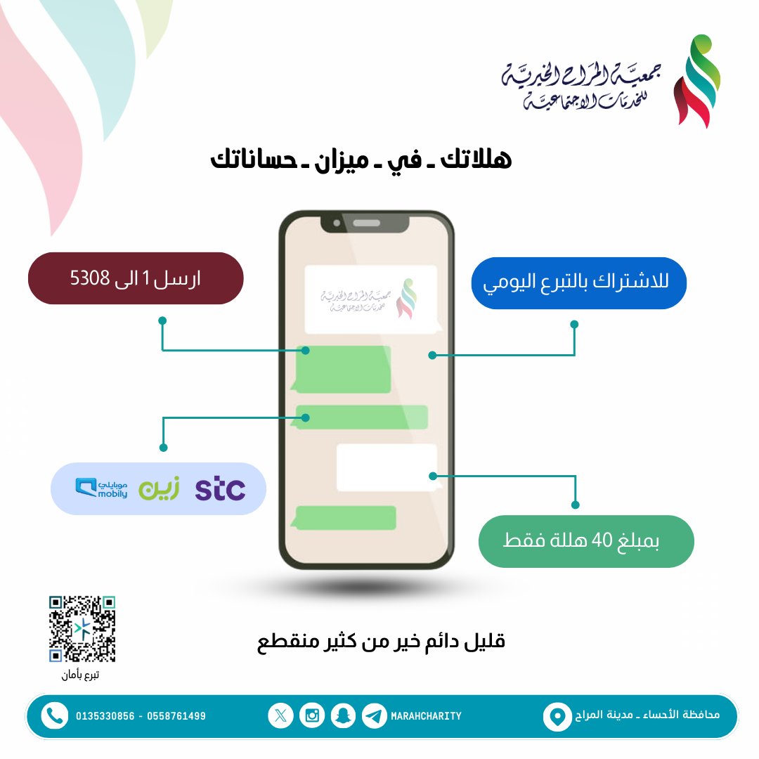 جمعية المراح الخيرية للخدمات الاجتماعية بالأحساء (@marahcharity_) on Twitter photo 