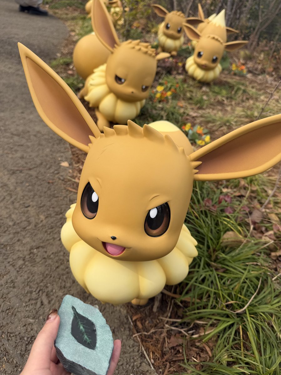 suo_pkm's tweet photo. 今日のポケパークﾊｲﾗｲﾄはイーブイにリーフの石与えながら写真撮ってた私を見て
「oh…！🫢 leaf stone…⁉︎HAHAHAHA!crazy‼︎wwwww」
って大はしゃぎしてた海外ニキ https://t.co/PLZ6XoZKEj
