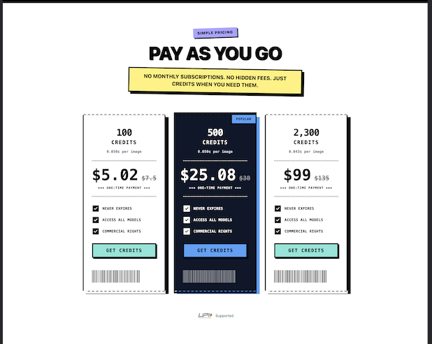 vanikyaai's tweet photo. UPI payments are now supported natively on Vanikya AI 🇮🇳
Buy credits instantly with your preferred UPI app — fast, simple, and seamless.

New here? Sign up today and get 10 free credits to start creating. https://t.co/5agU6rnGWq