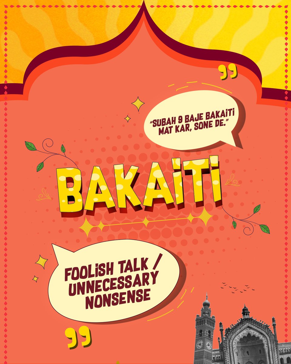 bewakoof's tweet photo. Muskuraiye, aap Lucknow mein hain ๐๏ธโจ
Ye sirf jagah nahi, bhaukaal hai.
From endless โbakaitiโ to casually saying โzyada nawabi cha rahi hai?โ this is what lucknow sound like
Drop your cityโs slang in the comments ๐๐ป
#Lucknow #Slanguage #Lucknawi #Slang #Rapper https://t.co/jLwmvlI909