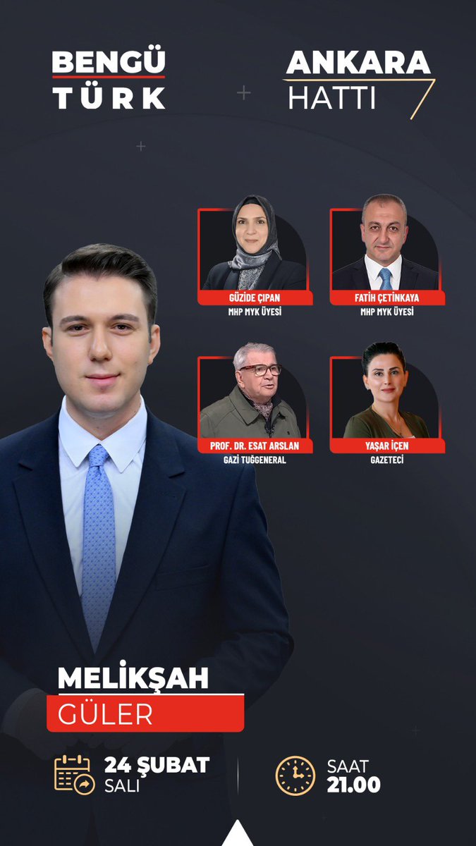 Bengü Türk’te Melikşah Güler’in hazırlayıp sunduğu “ANKARA HATTI” programında gündemi değerlendireceğiz.
<a href="/benguturktv/">Bengü Türk</a>