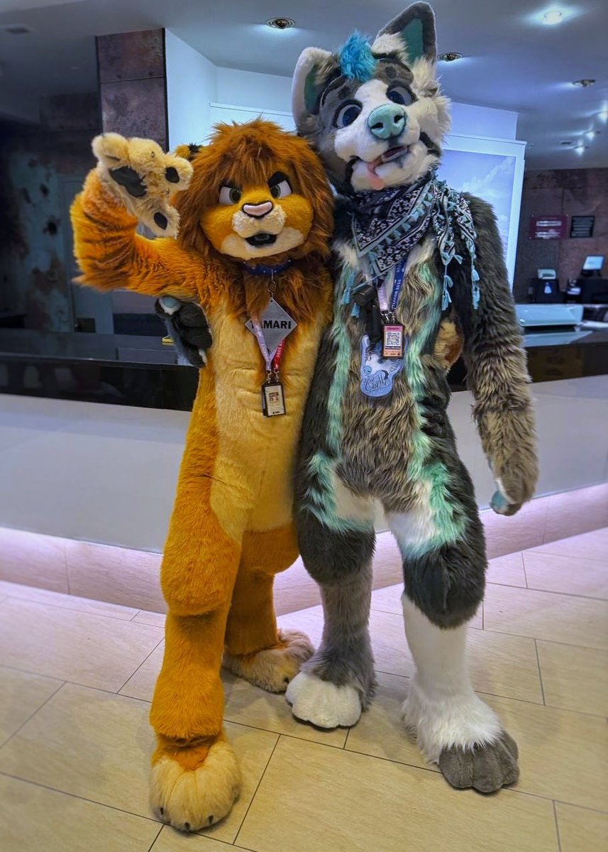 Found <a href="/TamariLion/">Tamari 🦁</a> <a href="/Scotiacon_Info/">Scotiacon 2026: Howl at High Noon</a> ... I just had to follow the smell of stinky cat! He is a cute kitty though 🥰

📸 by <a href="/crikeycroco/">Crikey🔜LFM</a> 

#scotiacon2026 #Fursuit #YCHewsday