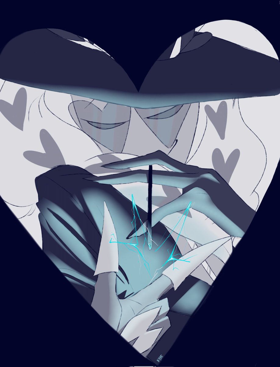 xnyre_'s tweet photo. Hotter than the bluest flame 📺🦋💙 #StaticMoth #VoxVal #HazbinHotel https://t.co/p4y0naGkoL