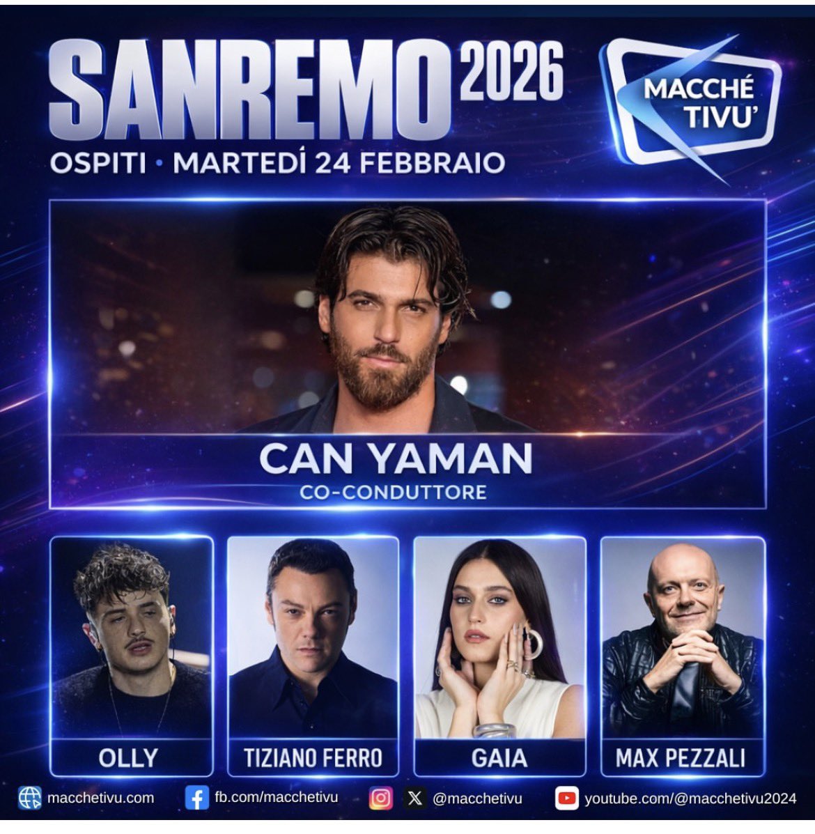 Y llegó el martes y con él el copresentador más carismático de todo el festival.
 #CanYamanSanRemo2026