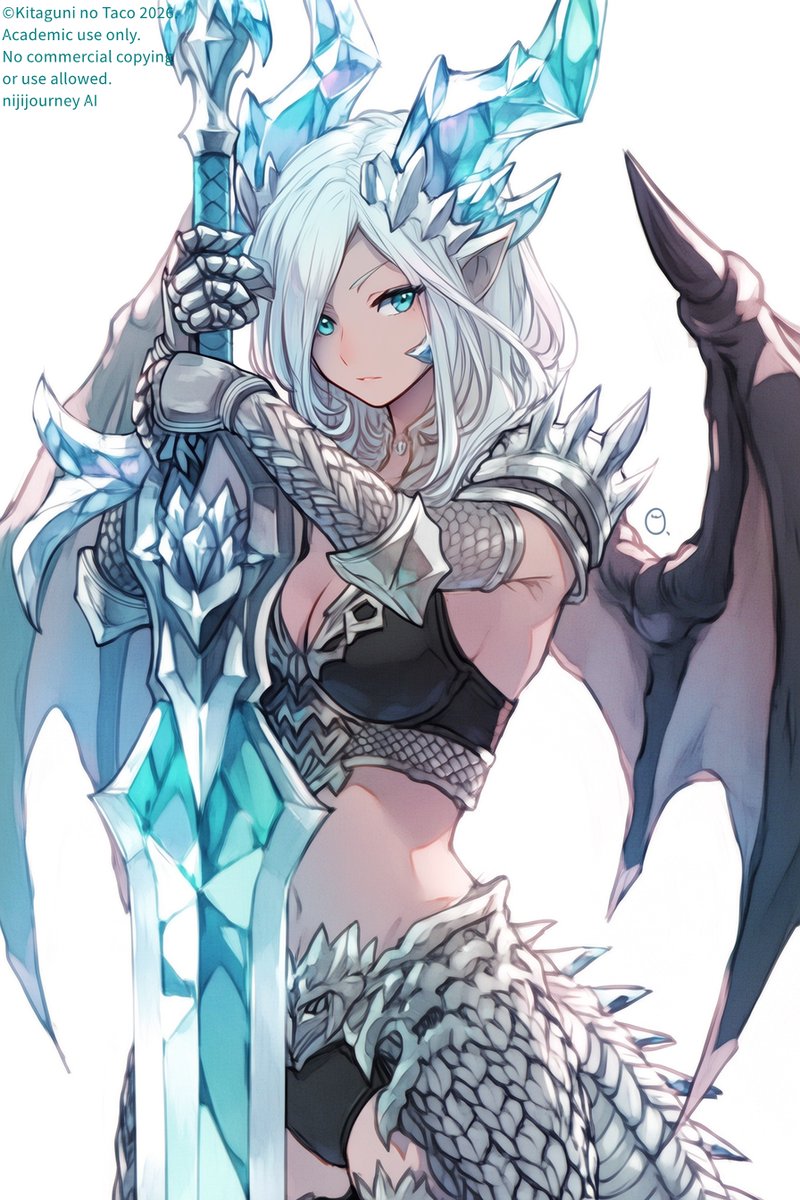 クリスタルドラゴン娘 #ドラゴンガール #niji7 実験用プロンプト anime