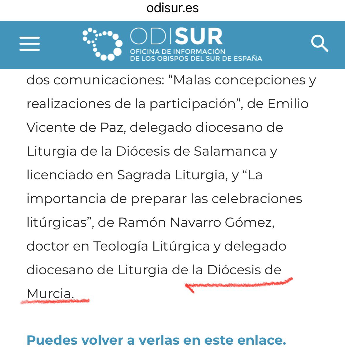 Resulta especialmente grave que desde instancias eclesiásticas se hable de una supuesta “diócesis de Murcia”.
No existe.
Murcia pertenece a la #DiócesisdeCartagena, y quien firma desde otra diócesis lo sabe perfectamente.
<a href="/DiocesisMalaga/">Diócesis de Málaga</a>