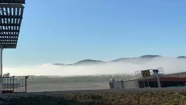 Several flights arriving into and departing #ibiza airport this morning were either diverted or delayed due to fog. A rare occasion in my memory. 

The fog soon lifted and the airport is fully operational again <a href="/aena/">Aena</a>