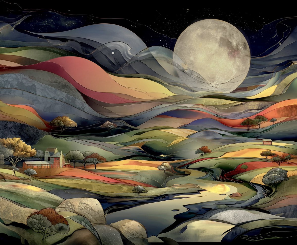 “The rising moon has hid the stars; Her level rays, like golden bars,        Lie on the landscape green,        With shadows brown between….”

—Henry Wadsworth Longfellow (Endymion)

#AIart #Midjourney7 #Poetry