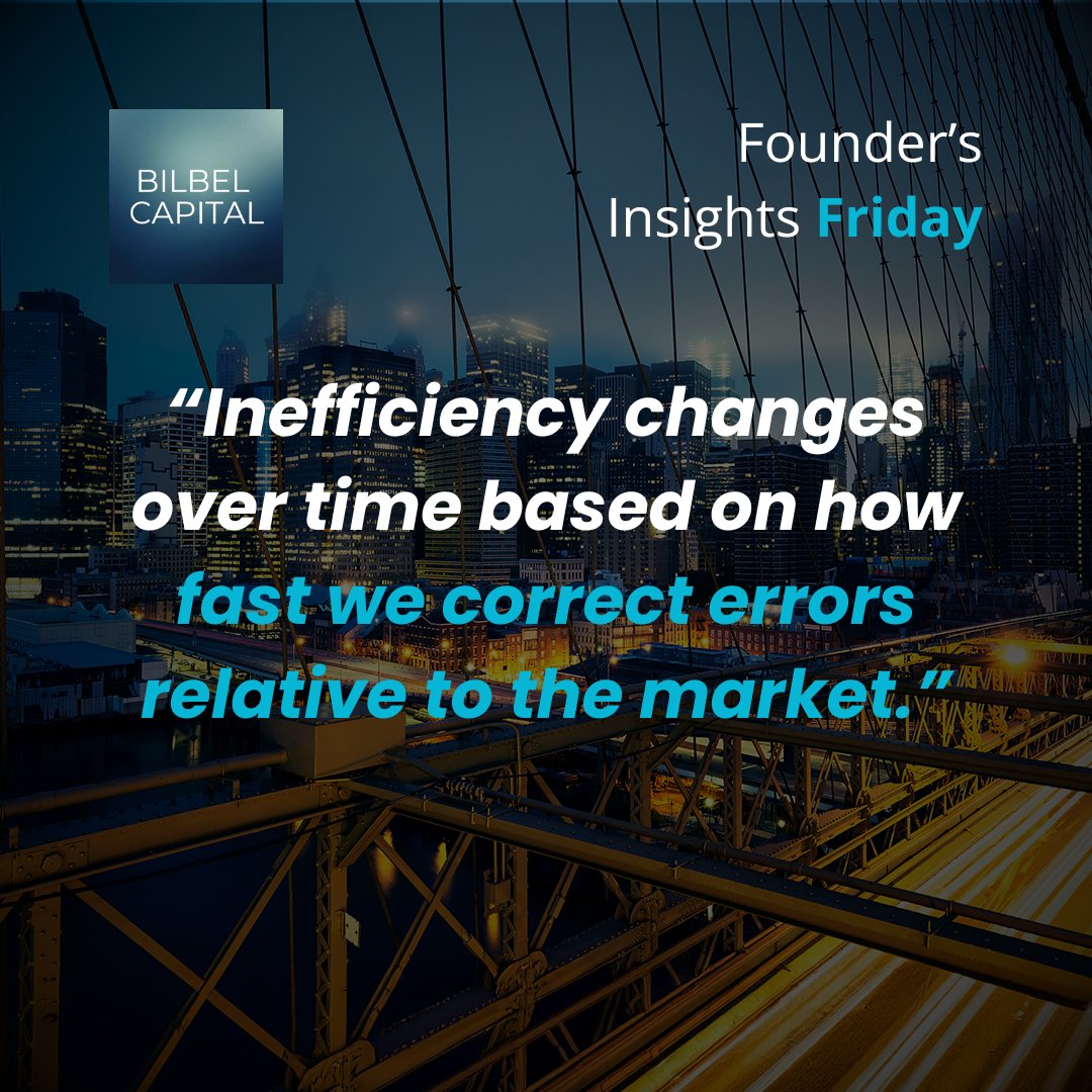 bilbelcapital's tweet photo. Is The Market Efficient?

Knowledge is information with power to cause change.

Efficiency is the overlap between our knowledge and the market’s. Inefficiency is the difference between them.

Edge is inefficiency in our favour.

Its size over time depends on how fast we correct errors relative to the market.