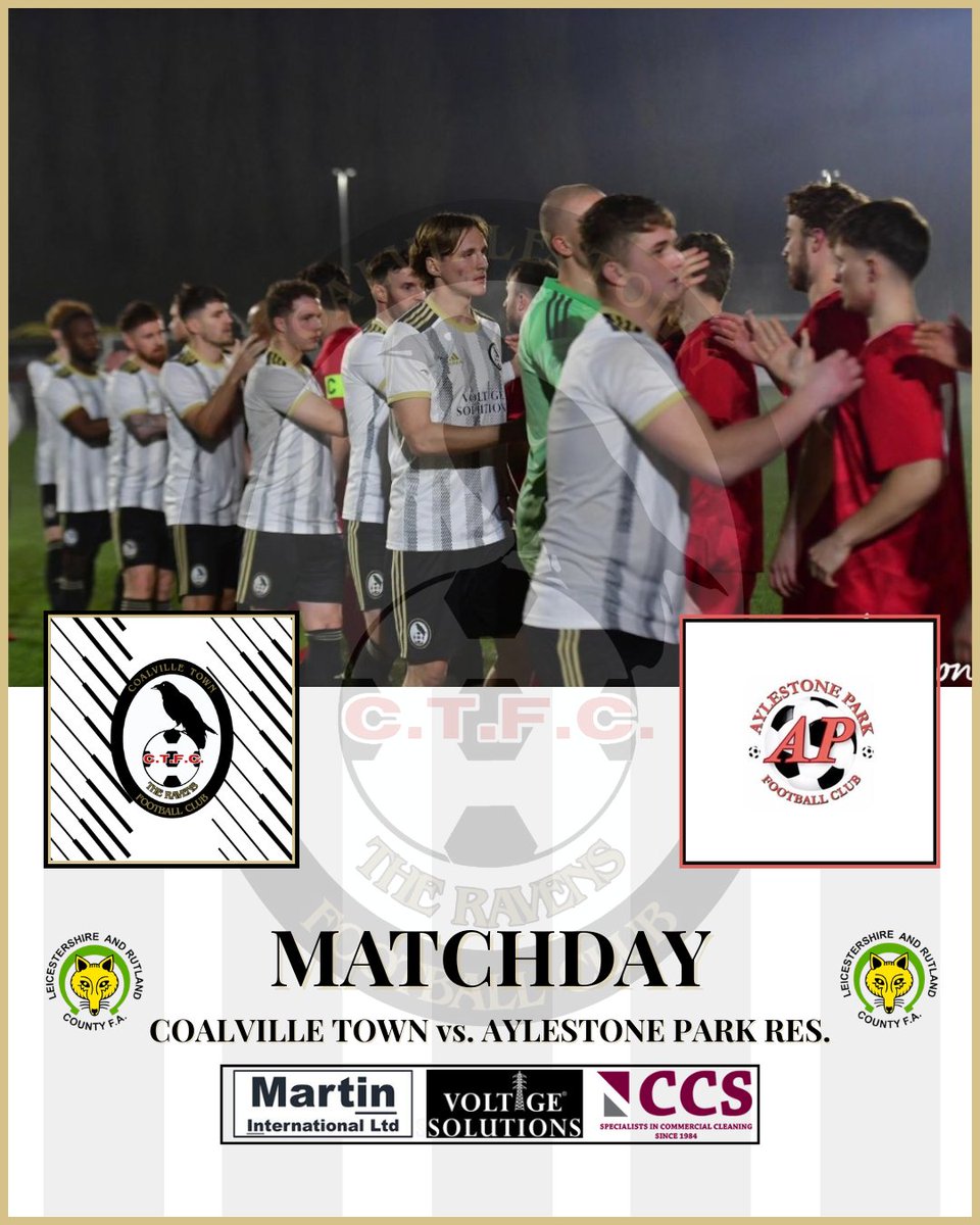 ⚫⚪ MATCHDAY - SEMI FINAL⚪⚫

Coalville Town take on Aylestone Park Res. in the <a href="/leicsfa/">Leicestershire FA</a> VEO Senior Cup, bidding for a place in the Final.

📍 Voltage Solutions Stadium, LE67 3DA
🕖 7:45pm KO

#UpTheRavens