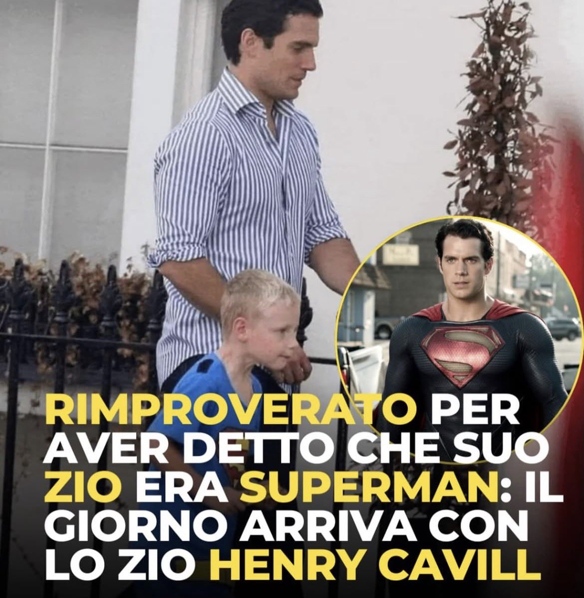 A volte i bambini dicono la verità… e gli adulti non ci credono.

Un piccolo studente viene rimproverato perché sostiene che suo zio sia Superman.
Troppa fantasia, gli dicono.

Il giorno dopo, però, a scuola si presenta davvero lo zio: Henry Cavill.
