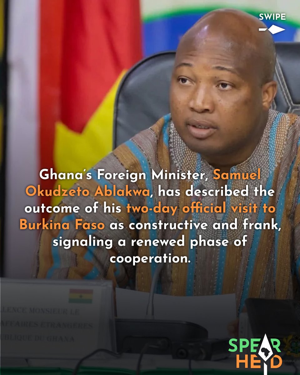 Spearhead_Af's tweet photo. Ghana, Burkina Faso sign strategic treaties to boost trade and security

Ghana and Burkina Faso are quietly showing what African unity should look like in practice. From joint security commitments to coordinated disaster management around the Bagre Dam, this visit reopened stalled diplomatic channels and produced concrete agreements on borders, transport, and cross-border cooperation. At a moment of shared security and climate pressures, both countries are choosing collaboration over rhetoric and setting the pace for regional solidarity.