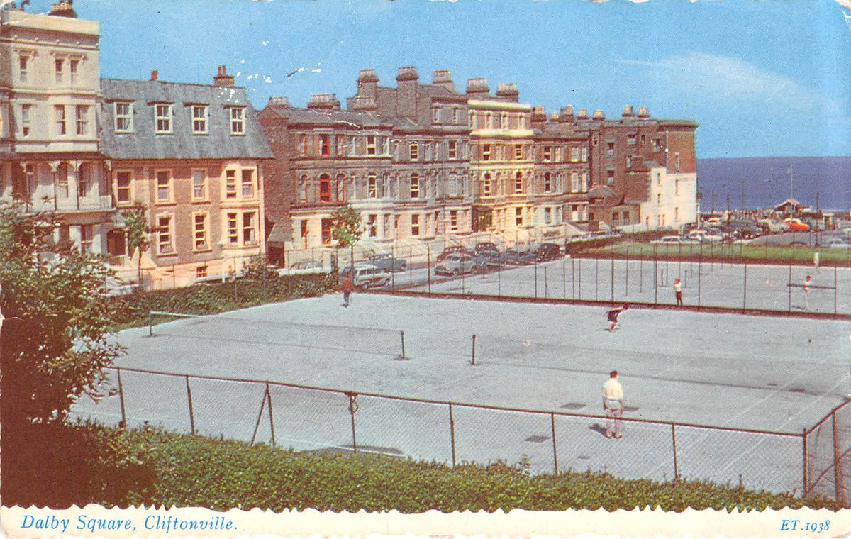 UKOLDPOSTCARDS's tweet photo. Vintage Postcard Showing Tennis courts in Dalby Square, Cliftonville Margate 1960. If you are interested in local history why not go to the Margate Postcard and Collectors Fair on Saturday 7th March at the Union Church, Union Crescent, Margate. 10.00 - 15.00 https://t.co/Kvcdd0ZfYw