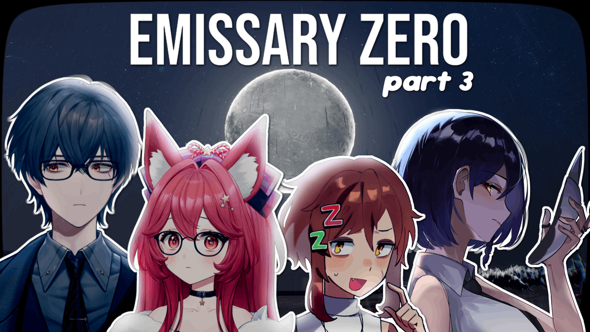 Going live continuing #EmissaryZero w/ <a href="/Bluuuar1/">Blu</a> <a href="/ArekuVT/">Areku Ch. | Mafia Swordsman VTuber</a> and <a href="/WaffleGrab/">WaffleGrab 🦥🧇 【PRISMOON】 🌚</a>!!✨
Stream won't end til we free the moon? o-o Come hang out~

🌟Linkies below!
🕤~9:15PM, GMT+8
#xaelive #vtuber

🔴youtube.com/watch?v=SI4uD4…
🟣twitch.tv/xaelamie
