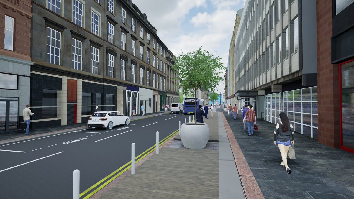 Pedestrian-focused improvements are to be trialled on Queen St / Ingram St as part of Glasgow’s People First Zone approach for the city centre.
 
Share your views via a survey - located in the 'How to Get Involved' section of the PFZ Story Map👇
 
storymaps.arcgis.com/stories/8548de…