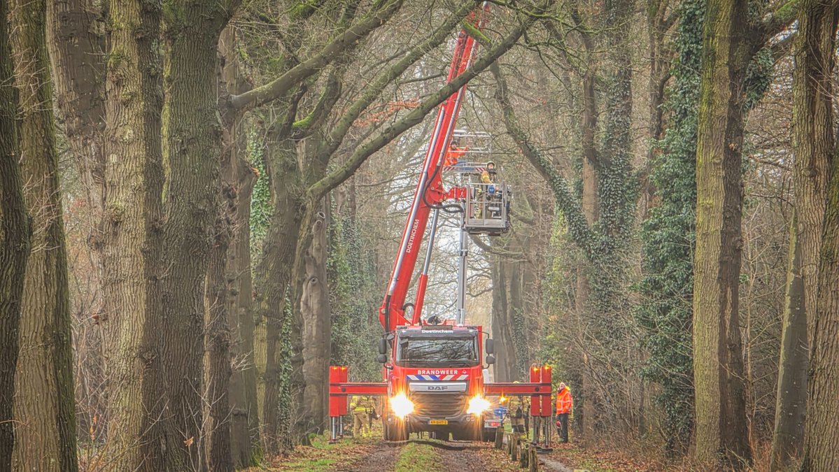 Brandweer bevrijdt man uit hoogwerker 112nederland.nl/2026/02/24/bra…