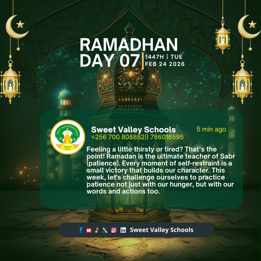 Feeling a little thirsty or tired? That’s the point! Ramadan is the ultimate teacher of Sabr (patience).... This week, let's challenge ourselves to practice patience not just with our hunger, but with our words and actions too. #TurnUpTuesday #Ramadhan #iftar #charity