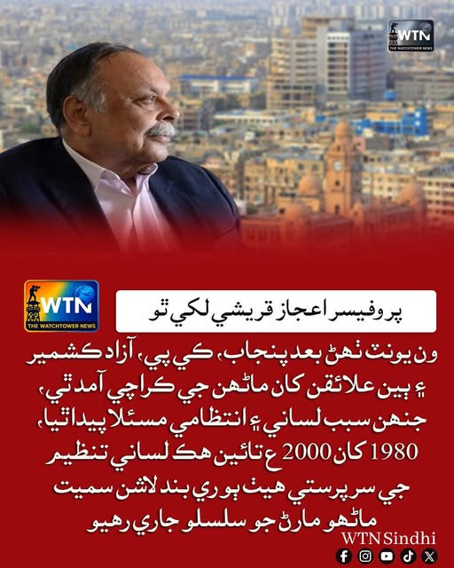 WTNSindhi's tweet image. ون يونٽ ٺھڻ بعد پنجاب، ڪي پي، آزاد ڪشمير ۽ ٻين علائقن کان ماڻھن جي ڪراچي آمد ٿي، جنھن سبب لساني ۽ انتظامي مسئلا پيدا ٿيا، 1980 کان 2000ع تائين ھڪ لساني تنظيم جي سرپرستي ھيٺ ٻوري بند لاشن سميت ماڻھو مارڻ جو سلسلو جاري رھيو: پروفيسر اعجاز قريشي
#OneUnit #KarachiMigration