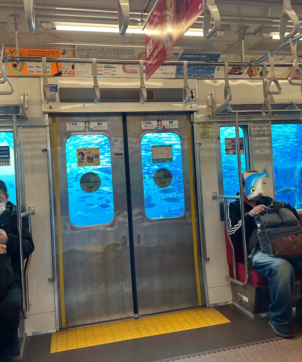 海の中を走る電車！？
（江ノ島水族館の看板）
