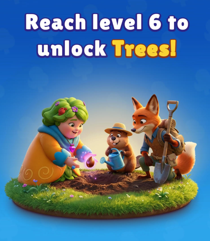 It takes just 6 levels to plant a tree🌳😉