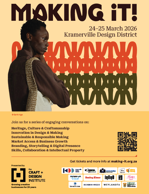 Making It! 2026 celebrates 25 years of the Craft and Design Institute (CDI)!
📍 Kramerville Design District, Johannesburg.  24–25 March 2026
A 2-day celebration of design, craft &amp; entrepreneurship connecting creatives, innovators &amp; industry leaders.
 🔗 making-it.org.za
