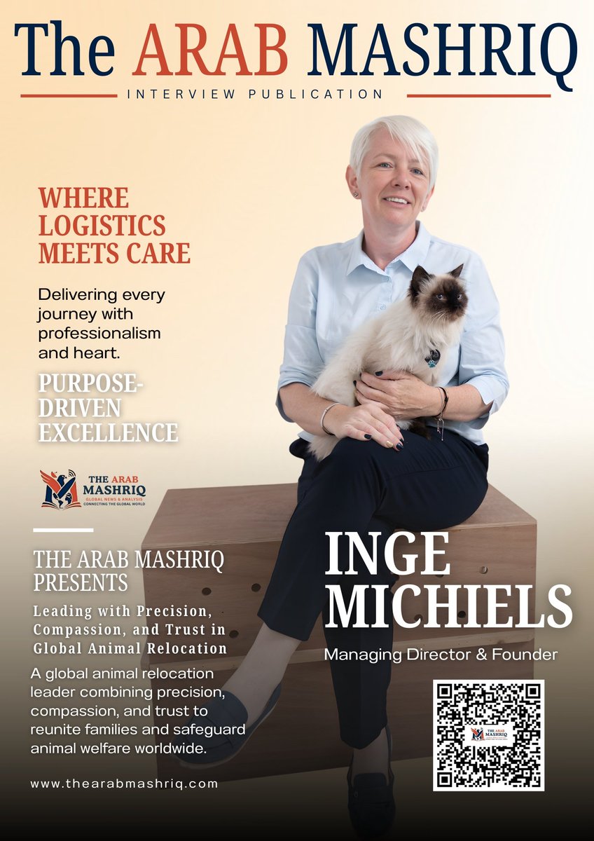 thearabmas20375's tweet image. Inge Michiels — where precision meets compassion, leading global animal relocation with trust, care, and unwavering standards.

#IngeMichiels #AnimalRelocation #GlobalLogistics #AnimalWelfare #LeadershipExcellence #PetTravel #WomenInLeadership #TrustedExpert