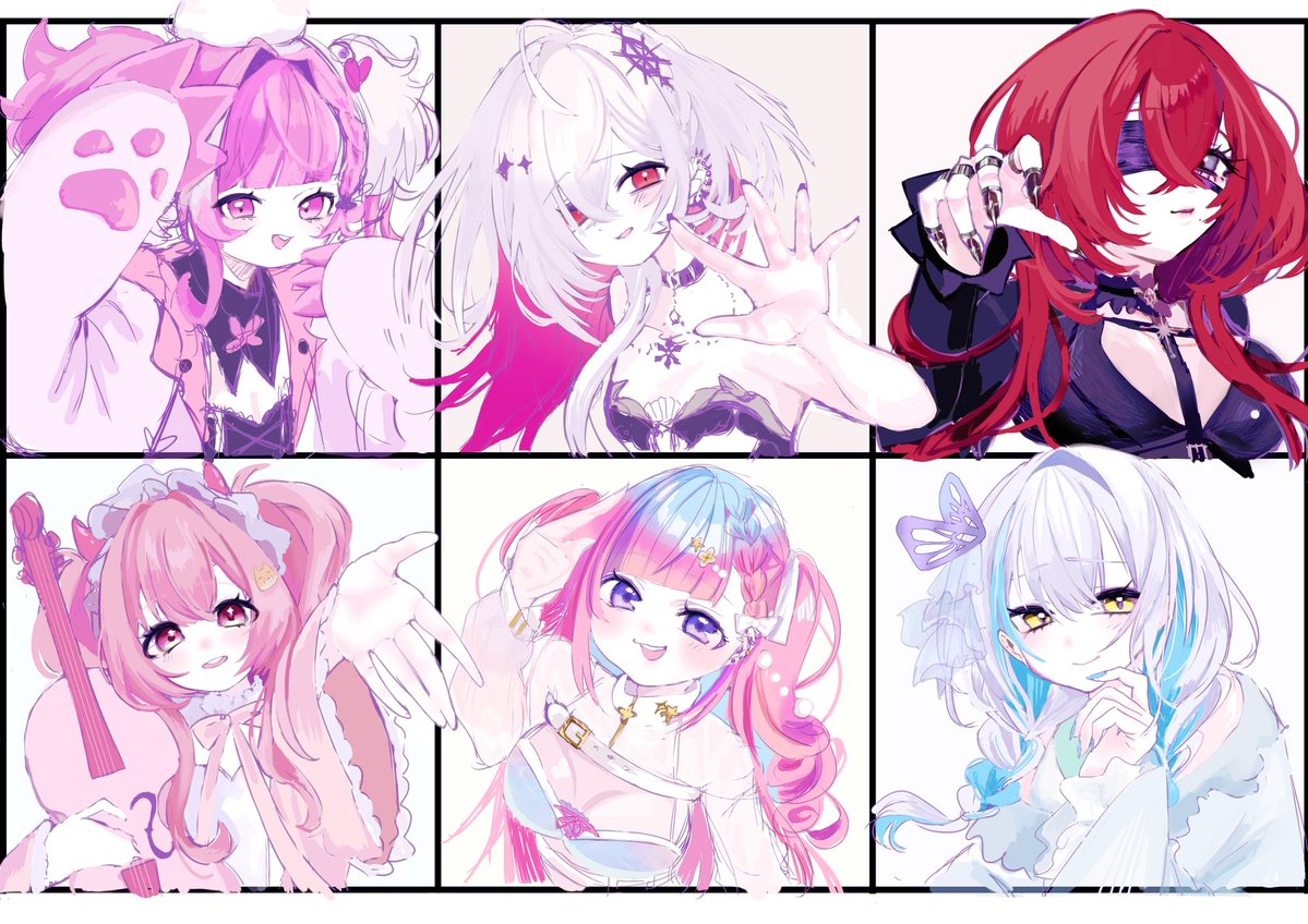 昨日反応頂いたお友達を勝手に描いちゃいました👁️💦 みんな美女✨🩷