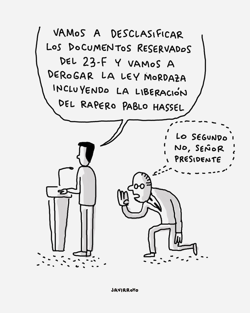 javirroyo's tweet photo. ¡Que bien que van a derogar la ley mordaza!
¿no?
#pablohassel #leymordaza #javirroyo https://t.co/sicDm6jPf0