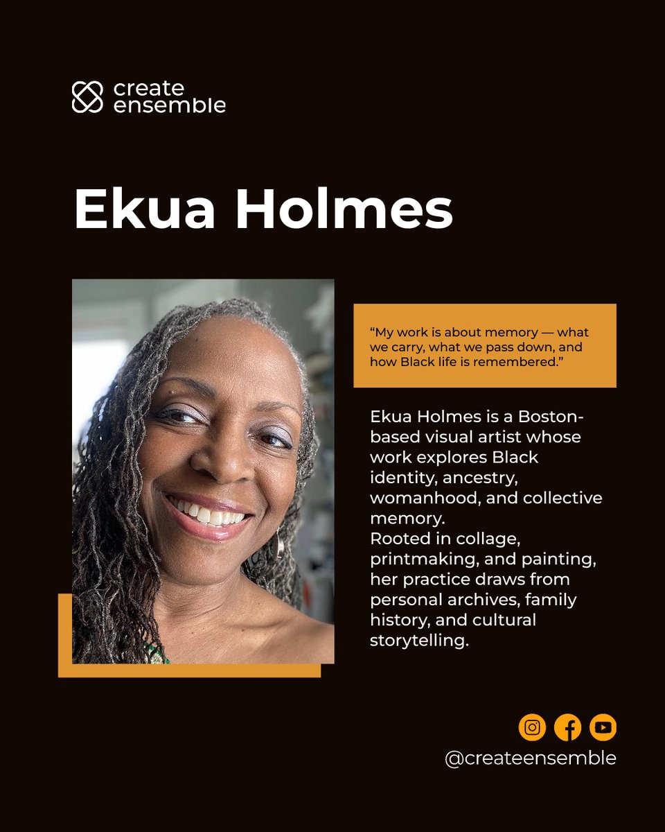 Meet Ekua Holmes, a Boston-based visual artist who reminds us of the power of art to preserve identity and history. 

Her words, “My work is about memory,” urge us to reflect on the legacies we inherit and the stories we share

Follow @createensembles for more updates
#EkuaHolmes