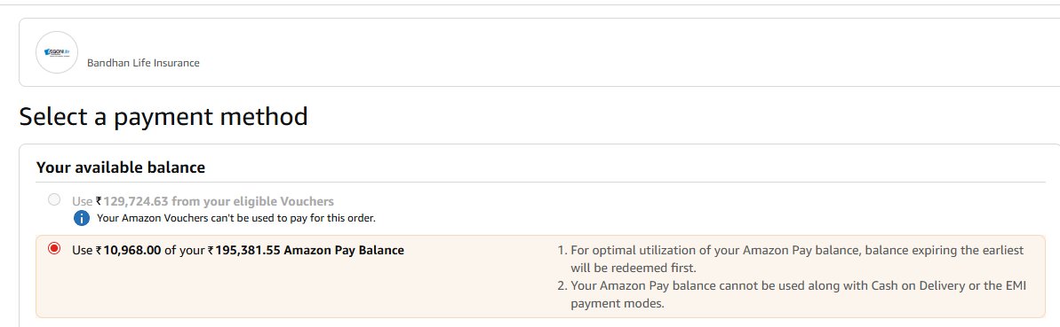 Insurance Premium on Amazon Pay is up and running again. :)