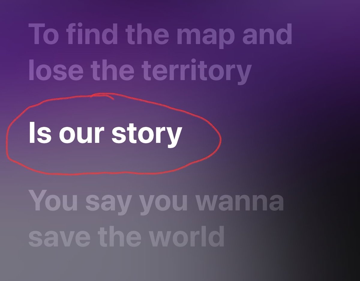 Ok brains trust, in #OneLifeAtATime, what does Bono sing after the line "To find the map and lose the territory?"

It's definitely not this 👇🏼