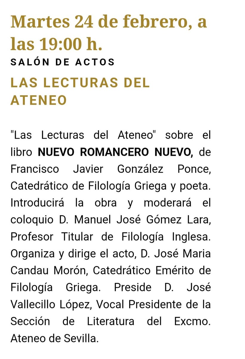 ENTRADA LIBRE HASTA COMPLETAR AFORO.