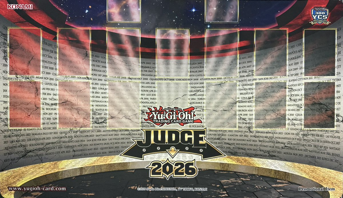 遊戯王 プレイマット②】 JUDGE 2026 赤 ￥20,000- YCS 300 緑 赤