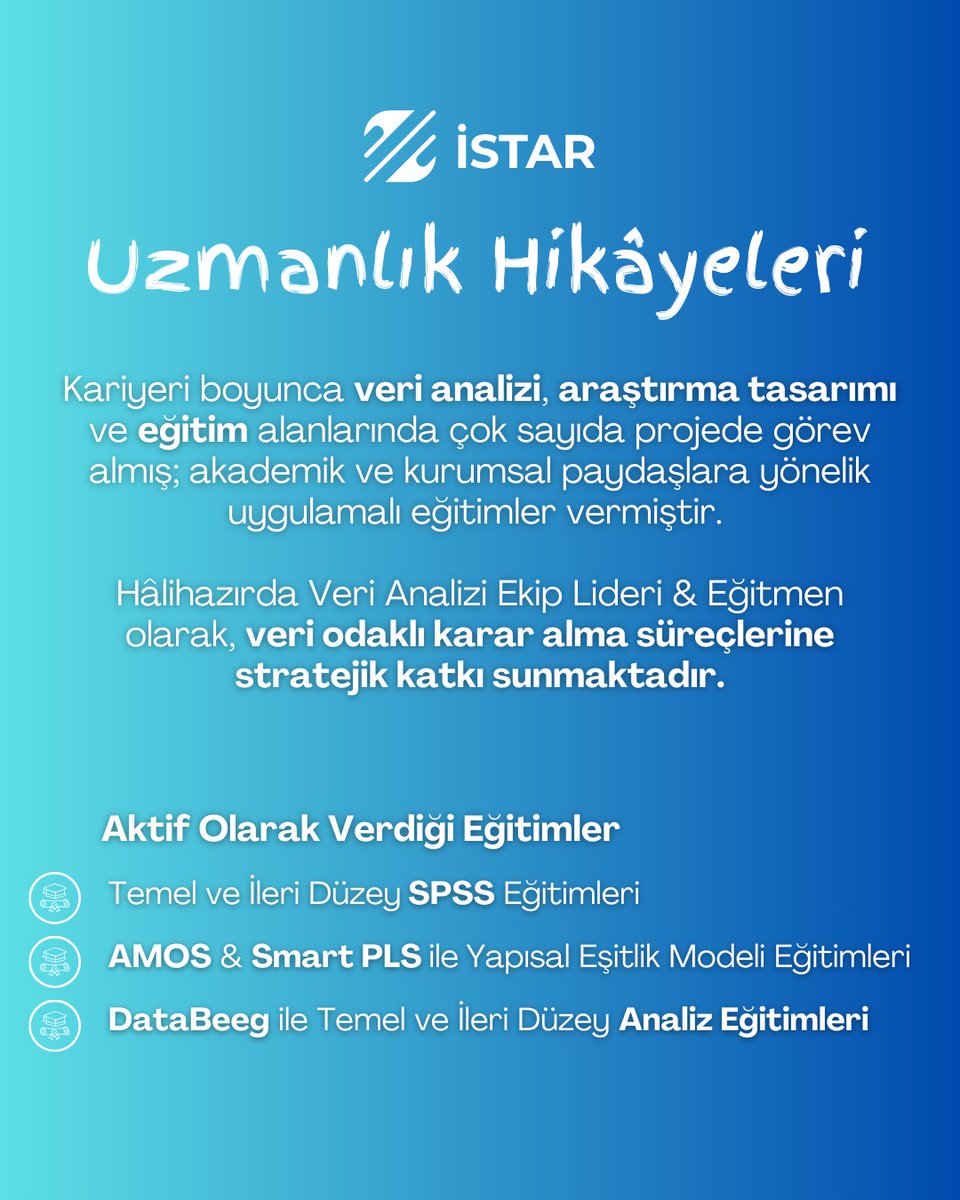 Veriyle konuşanlardan mısınız, yoksa hisleriyle mi ilerleyenlerden?

Biz bugün sizi verinin gücüne inanan biriyle tanıştıralım.

İstatistik denince gözleri parlayan,
SPSS çıktılarında kaybolmayan,
R kodlarını kahvesi kadar güçlü yazan biri: Ezgi Pasin

Lisans ve yüksek lisansını
