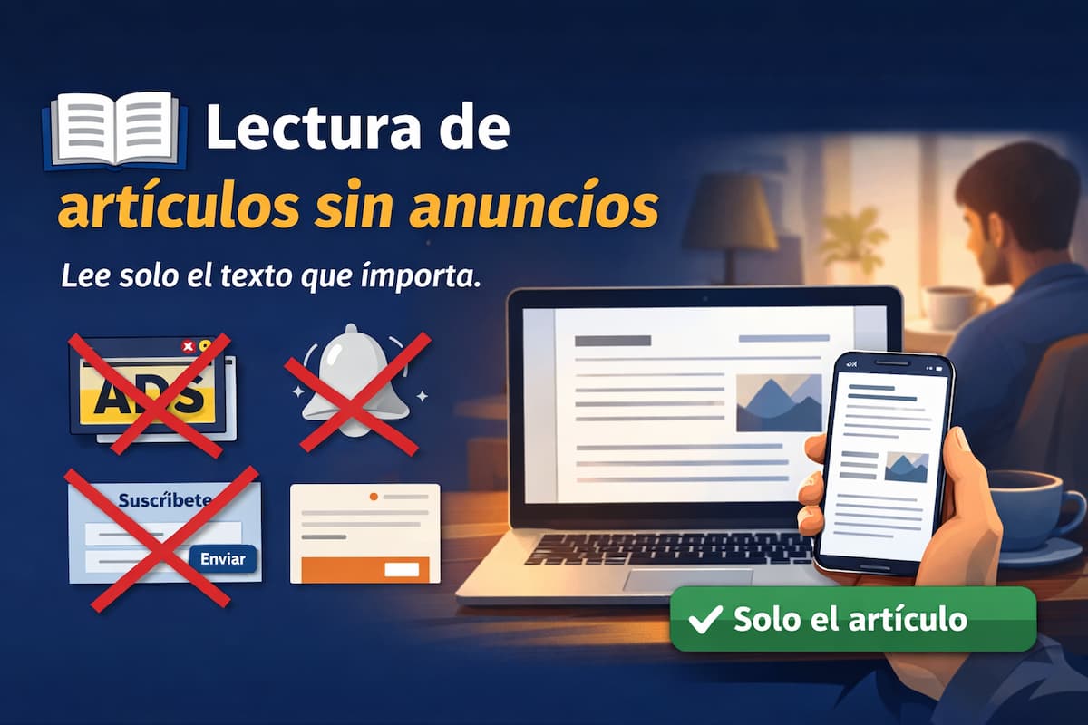 softapps's tweet image. Solo querías leer el #artículo, no pelearte con banners y pop-ups 😅

Just The Article Please te muestra el texto limpio y centrado en lo importante.

Perfecto para móvil y #lecturas largas cuando vas con prisa.

➡️softandapps.info/2026/02/24/lec…