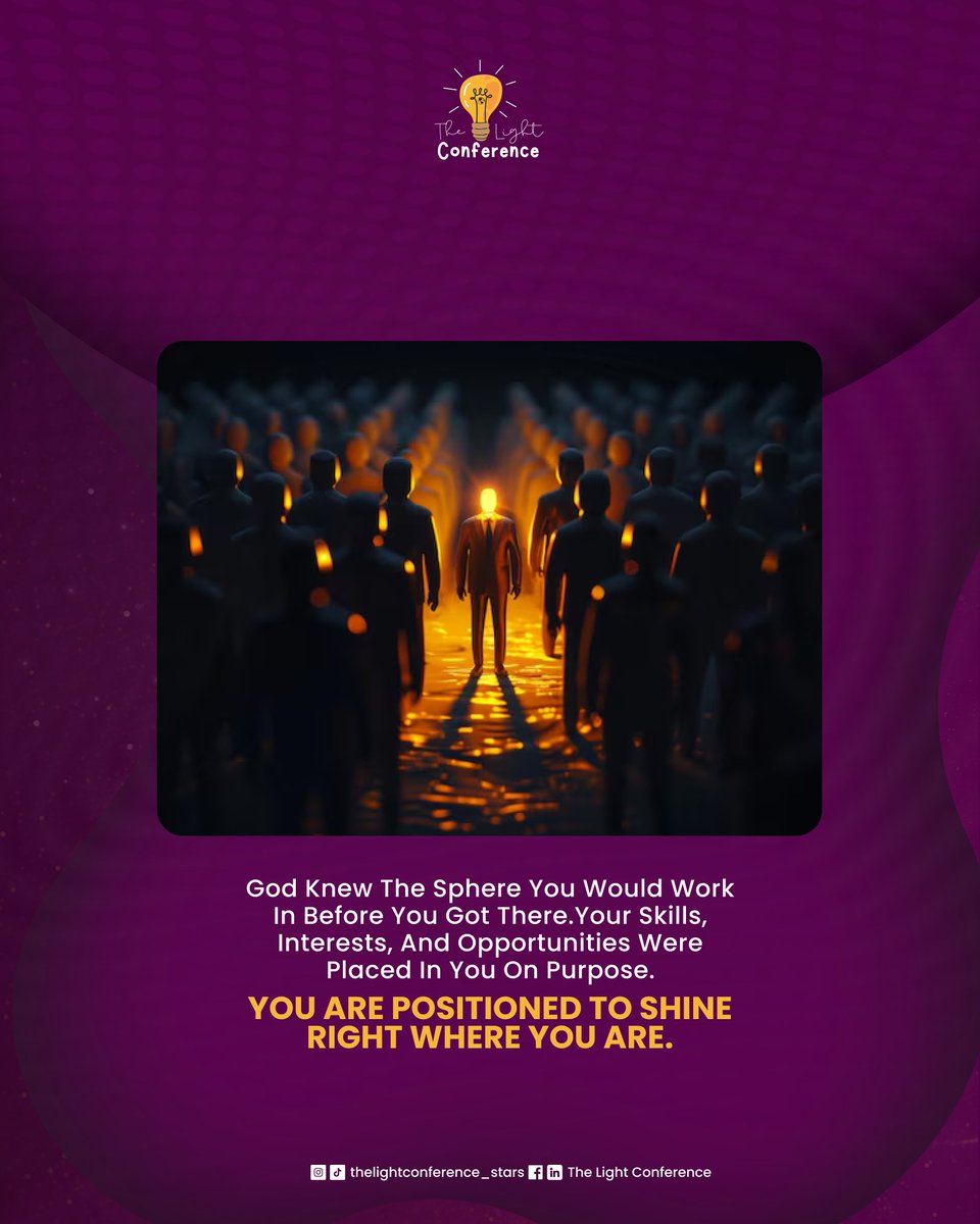 This is your reminder:
You are positioned for such a time as this.

God knew the space you would occupy before you ever stepped into it. Your career is not random, your position is not ordinary.
Where you are is not a mistake.
Work there with purpose. Shine there with intention.