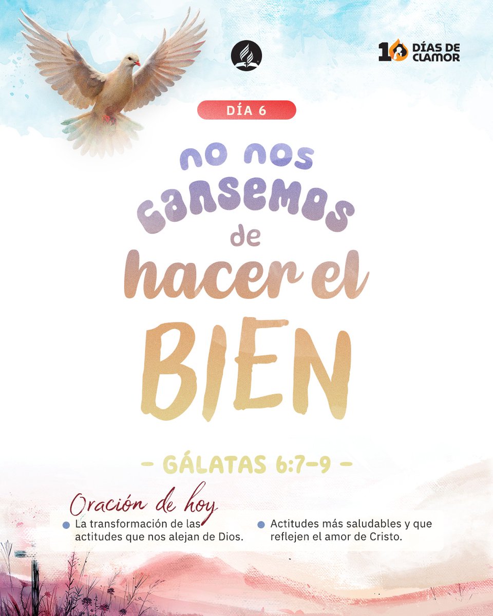 TonnyAndrews's tweet image. #Día6📖 - EL FRUTO DEL ESPÍRITU SANTO

“El fruto del Espíritu no es apariencia, es transformación. Es Cristo viviendo en nosotros, suavizando palabras, guiando decisiones y sosteniéndonos hasta la vida eterna".

#10DíasDeClamor #ElEspírituSantoYElTiempoDelFin #CuscoA #MSOP #UPSur