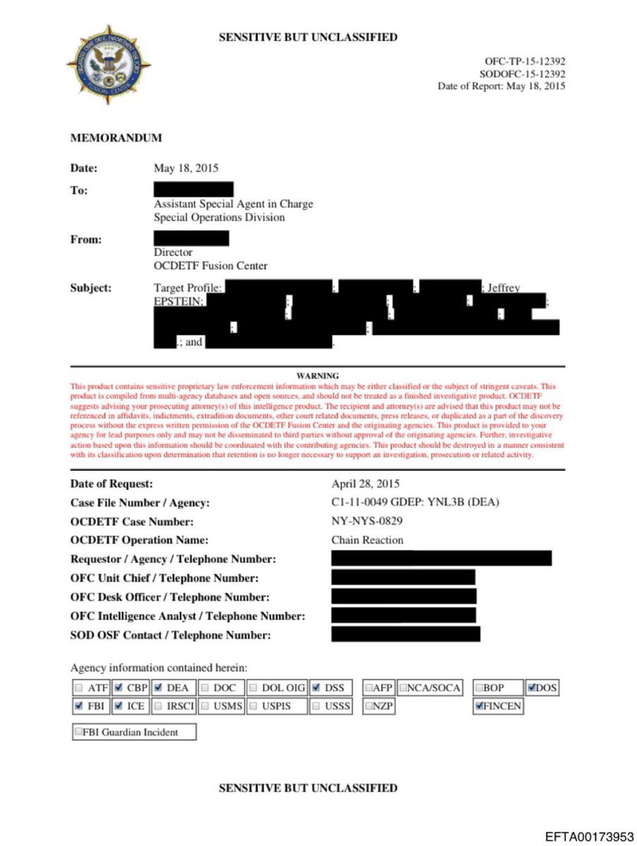 🚨 INFO EXCLUSIVE : CBS News révèle un document explosif de 69 pages de la DEA, dissimulé dans les dossiers Epstein. Ce document détaille une enquête fédérale de 5 ans visant Jeffrey Epstein pour des virements bancaires liés à des « activités illicites de trafic de drogue et/ou