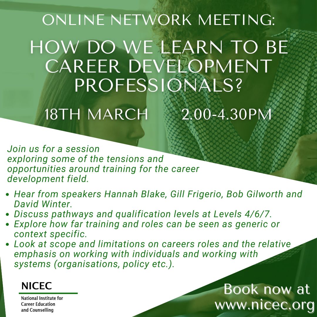 InstCareer's tweet photo. NICEC Network Event: How do we learn to be career development professionals?

🗓️ 2pm 18th March 2026 - online 🗓️ 

If you haven't grabbed your spot yet, come and join the conversation > https://t.co/DSeDdPBr4h https://t.co/3hRLow9WCL