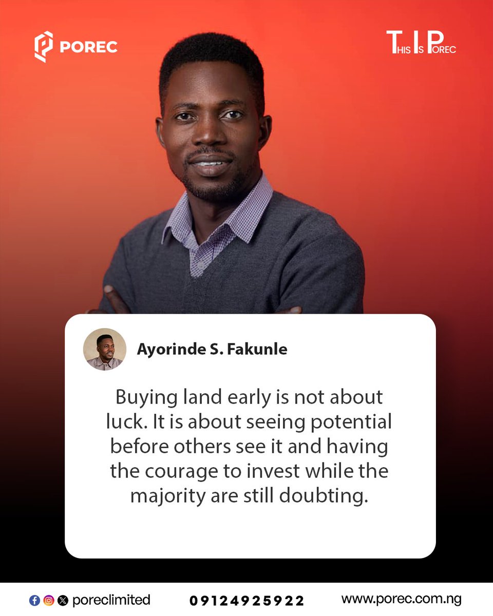 poreclimited's tweet photo. Real Estate grows quietly  but rewards loudly. 🏡📈
Move early. Stay disciplined. Win steadily.
#ThisIsPOREC #TIP https://t.co/jLMBA0CQ4I