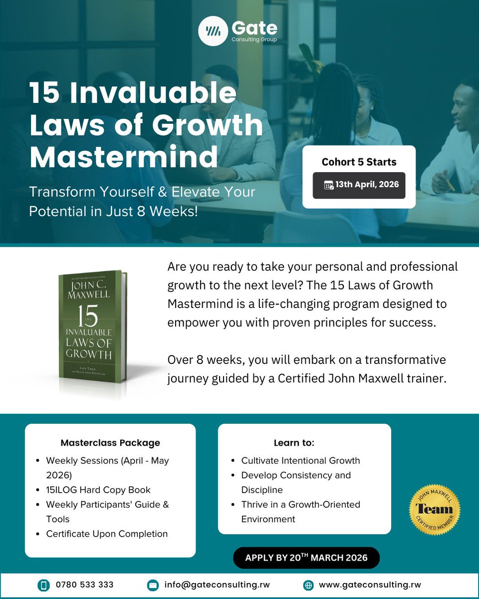 Your next level requires a growth plan.

The 15ILoGs Masterclass is back this April for Cohort 5 🥳

Growth is a decision. Will you make yours today?

Apply now: forms.gle/DkztfH1Bfgvd9p…
