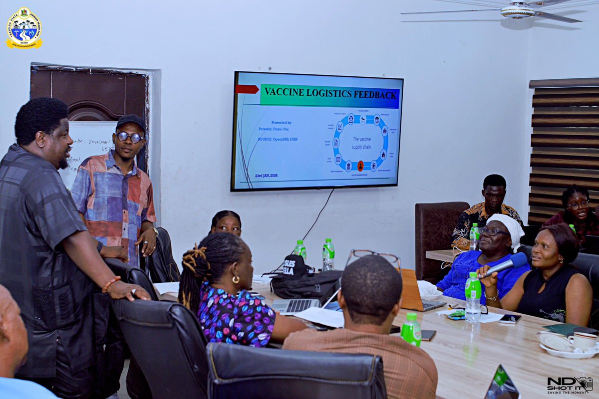 bysphcb's tweet photo. Pictorial highlights from the Cold-Chain officer meeting held at the Bayelsa State Primary Health Care Board Conference Hall to discuss challenges and solutions around vaccine and logistics delivery in the state
#bysphcb
#healthgistbybysphcb #bayelsastateprimaryhealthcareboard
#vaccinessaveslives #healthsystemstrenghening