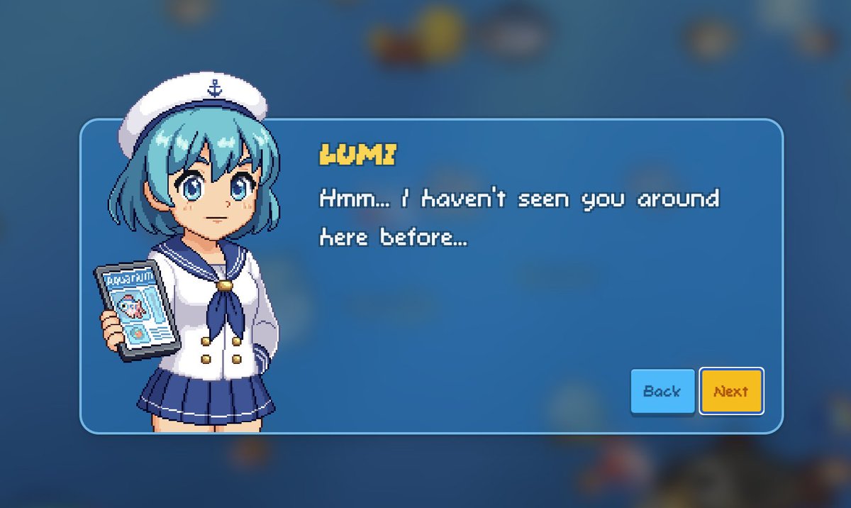 Trying <a href="/AquariumQuestCo/">Aquarium Quest</a>.

Nice outfit 👀