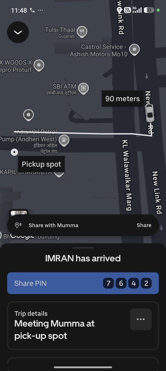 Ank1194's tweet photo. Your person is 90 mtr away and stating arrived, I am sending text to the driver but not responding nor attending the call. And you have the audacity to charge me cancellation fees when your driver is not responding. @UberIN_Support https://t.co/1gclycrRiV